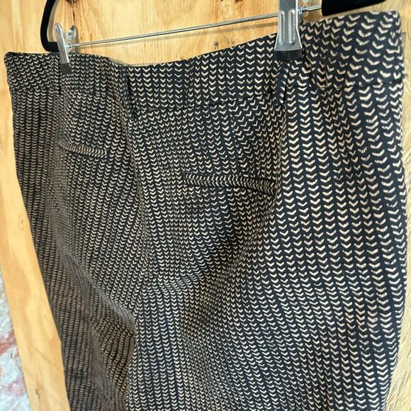 Dalia Black Brown Geometric Print Stretch Business Career Pants Plus Size 18W - Picture 5 of 7